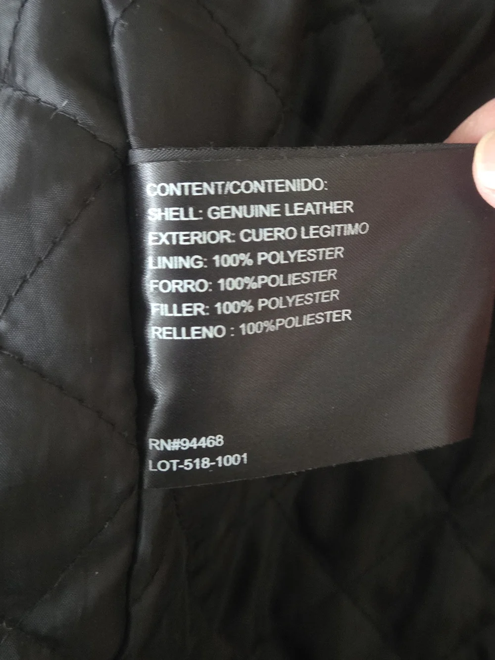Claiborne Mens XXL Genuine Lambskin Leather Jacket Black Soft Supple Lined
